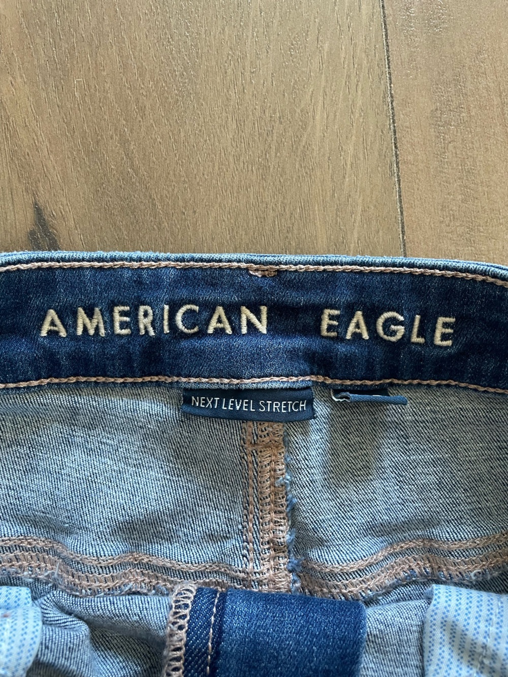 American Eagle Next Level Distressed Jean Shorts, Size 2 - Picture 3 of 4
